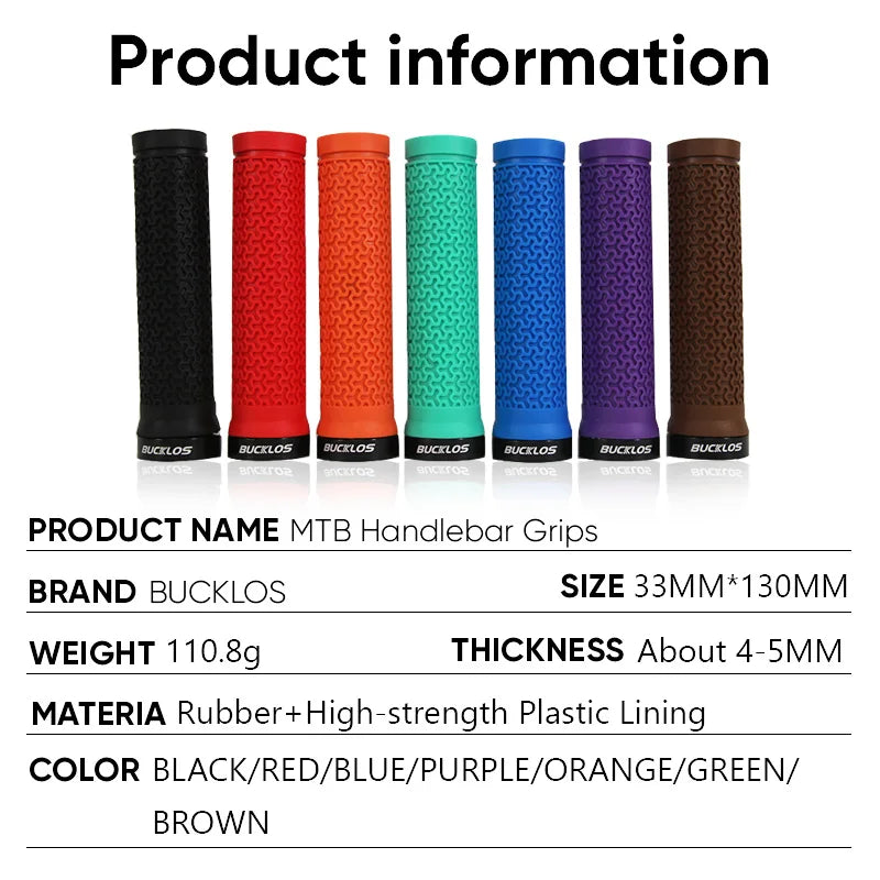 Bicycle Grips Integrated Rubber Anti-Slip Mtb Handlebar Cover Lock on Mountain Bike Handle Bar Cuffs BMX Cycling Parts